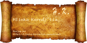 Hlinka Kornélia névjegykártya